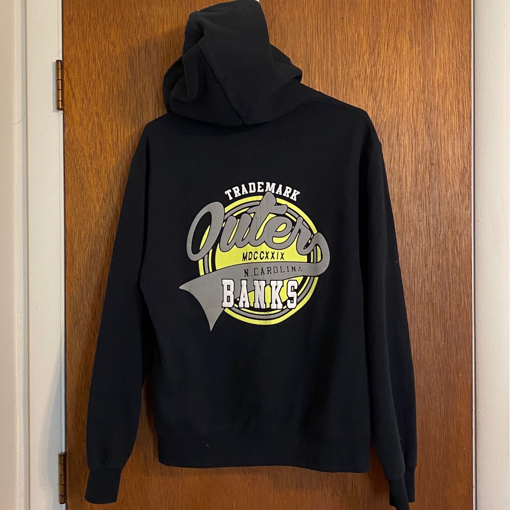 Outer Banks North Carolina Black Zip Up Hoodie OBX